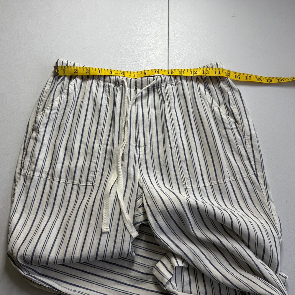 Joie Striped Linen Cotton Drawstring Pants Blue White Coastal Small - Picture 9 of 11